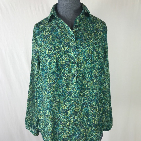 Talbots SP Green Light Button Down Top - Picture 2 of 8